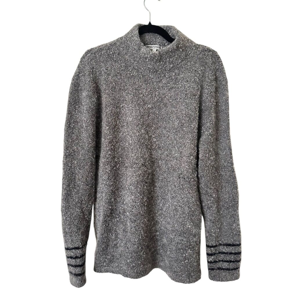 EMPORIO ARMANI Vintage Wool/Mohair Mockneck Sweater Gray Sz 34 (US L)‎